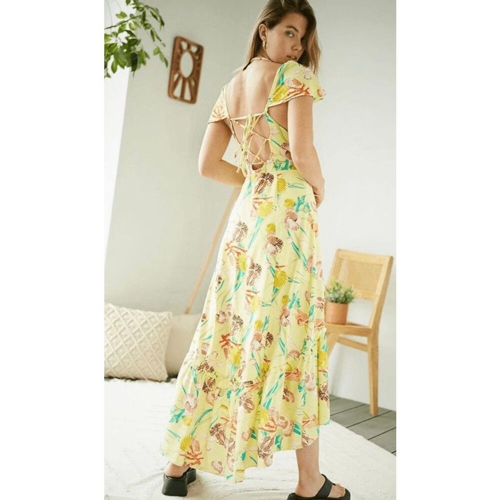 New Urban Outfitters Siren Strappy Back Midi size S Petite - Picture 3 of 8